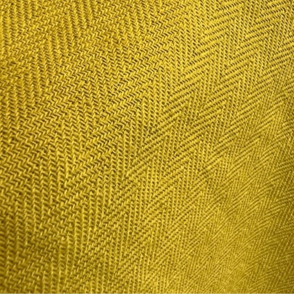 MIOU MUSE Mustard Yellow Linen Blend Crisscross Open Back Dress – Size M - Picture 10 of 16